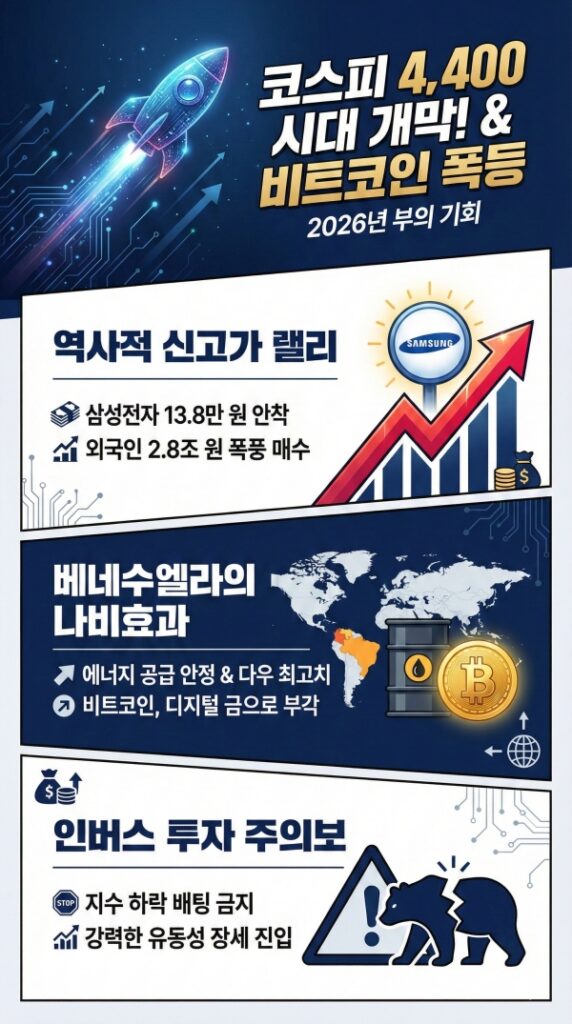 1월5일 주식마감시황 삼성전자 13만 전자 안착! 2026년 코스피 4,400 시대의 투자 전략 (2026.01.06)