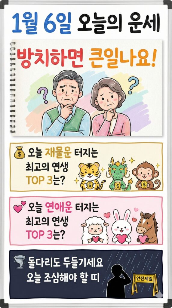 오늘의 운세 1월 6일 띠별생년월일별 재물운 완벽 분석