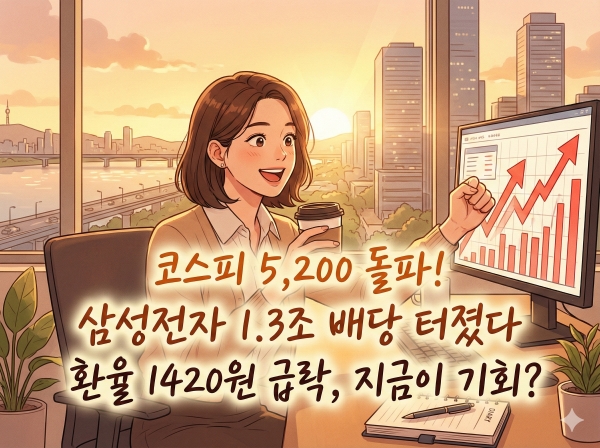 주식마감시황 드디어 터졌다! 코스피 5200 돌파, 삼성전자 특별배당의 배신 (내일 전략)