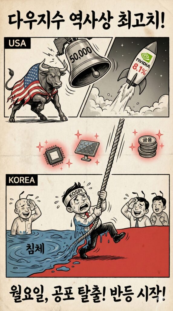 경제뉴스브리핑 2월9일 월요일, 역대급 반등이 온다 코스피 5000 붕괴 공포를 지운 미국의 선물 을 입력하여 블록 선택