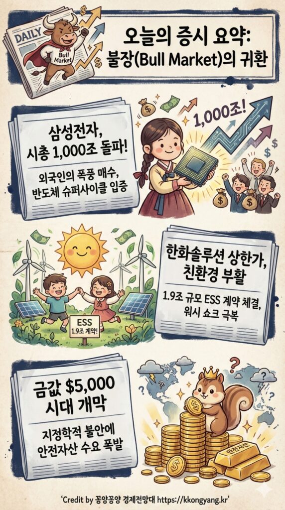 주식마감시황 2026년 2월 4일 삼성전자 16만전자 터치! 금값·비트코인 동반 상승장 대응법
