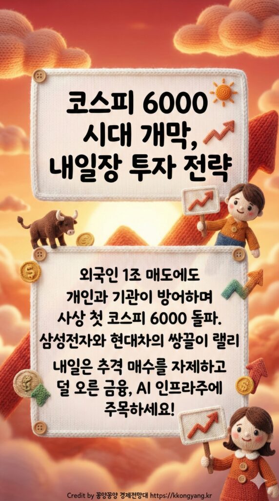 주식마감시황 2026년02월25일코스피 6000 시대 개막! 외국인 1조 2천억 매수 폭발, 반도체·자동차 주도장 속 ETF 및 절세 계좌 완벽 활용 전략!