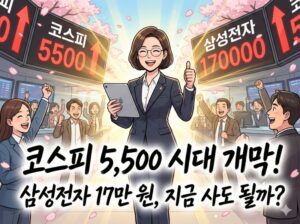 주식마감시황 코스피 5500 시대! 삼성전자(17만) 추격 매수 전략과 7월 상폐 주의보