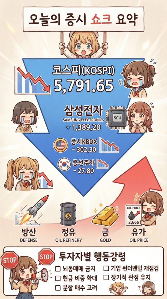 주식마감시황:(2026년3월3일) 코스피 6000 붕괴 쇼크! 중동 전쟁 위기 속 내 계좌 지키는 3가지 투자 전략 2 주식마감시황(2026년3월3일) 코스피 6000 붕괴 쇼크! 중동 전쟁 위기 속 내 계좌 지키는 3가지 투자 전략