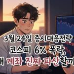 증시대응전략(2026년3월24일) 오늘 코스피 마감 외국인 3조 투매 폭락장 살아남는 법 (결과공개)