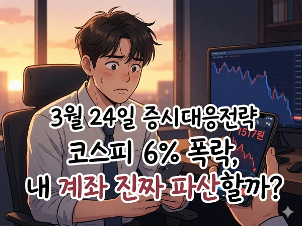 증시대응전략(2026년3월24일) 오늘 코스피 마감 외국인 3조 투매 폭락장 살아남는 법 (결과공개)