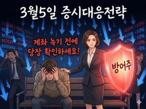 증시대응전략(2026년3월5일) 빚투 개미 반대매매 공포... 폭락장 속 한 줄기 빛, 방어주 찾기